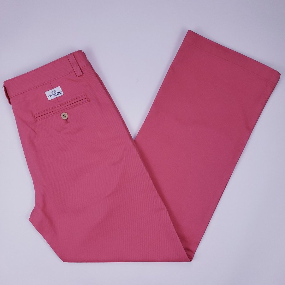 Vineyard Vines Boys 18 Chinos Pink Flat Front Cott